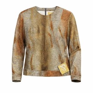 Vintage NWT Sara & Co Women’s Shimmering Bronze Ombré Short Dress Shirt Sz 10‌